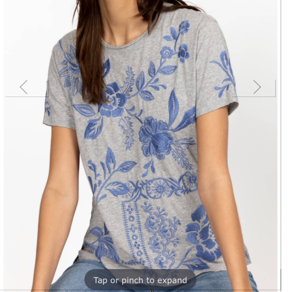 Johnny Was relaxed tee embroidered